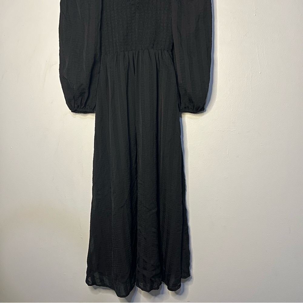 Madewell Lucy Sweetheart Black Midi Dress size xsmall - Picture 4 of 8
